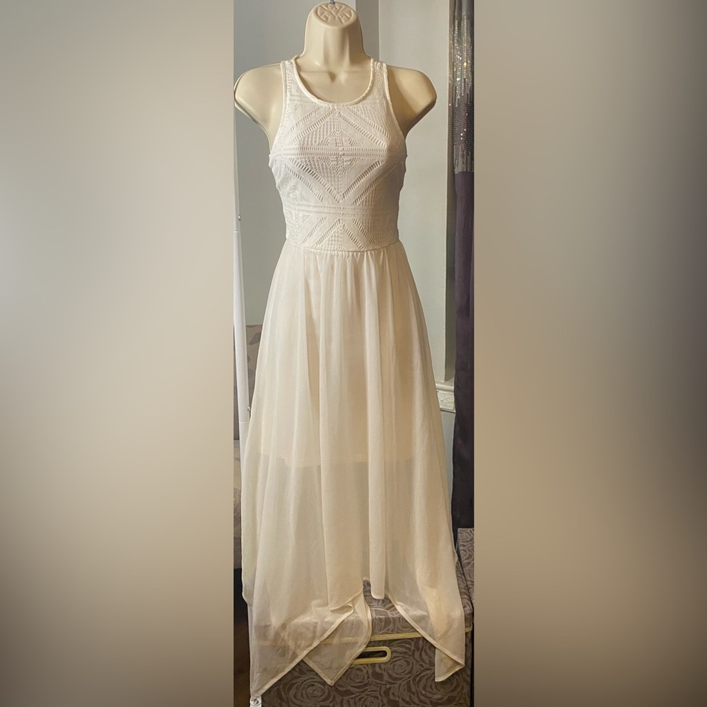 NWT H&M Divided White Laser Cut Asymmetrical Maxi Dress 4